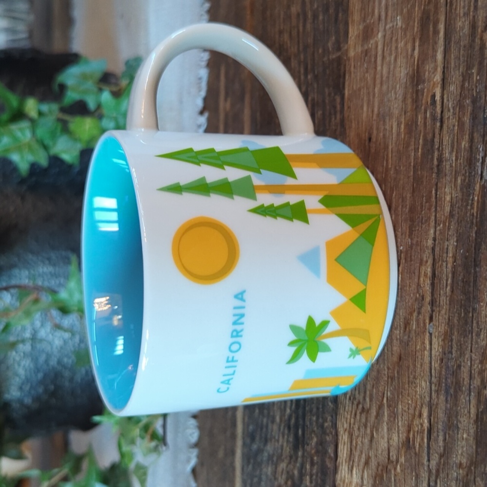 Starbucks California You Are Here Collection Cup Mug Sun Palm Tree Blue